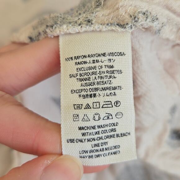 Free People Tree Swing Tunic Beige Oversized Printed Gauzy Boho Women Small - Picture 11 of 12